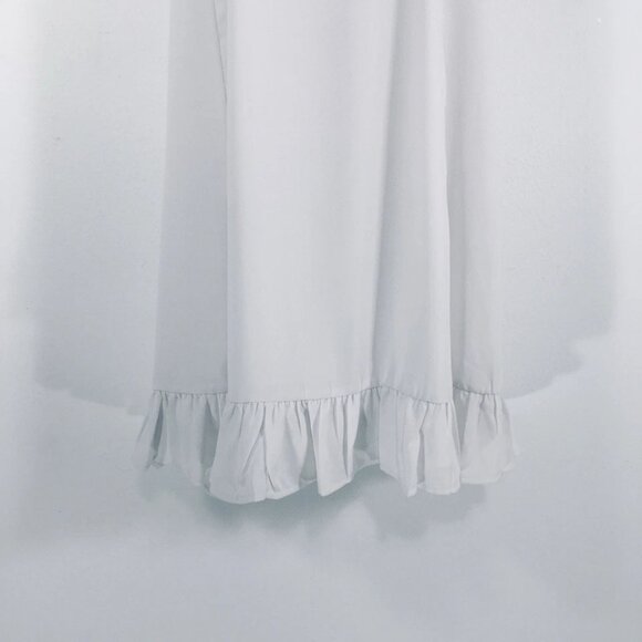 Gianni Bini Dress Sz M Strappy Halter Button Back Swing Flare Ruffle Hem - Picture 8 of 16